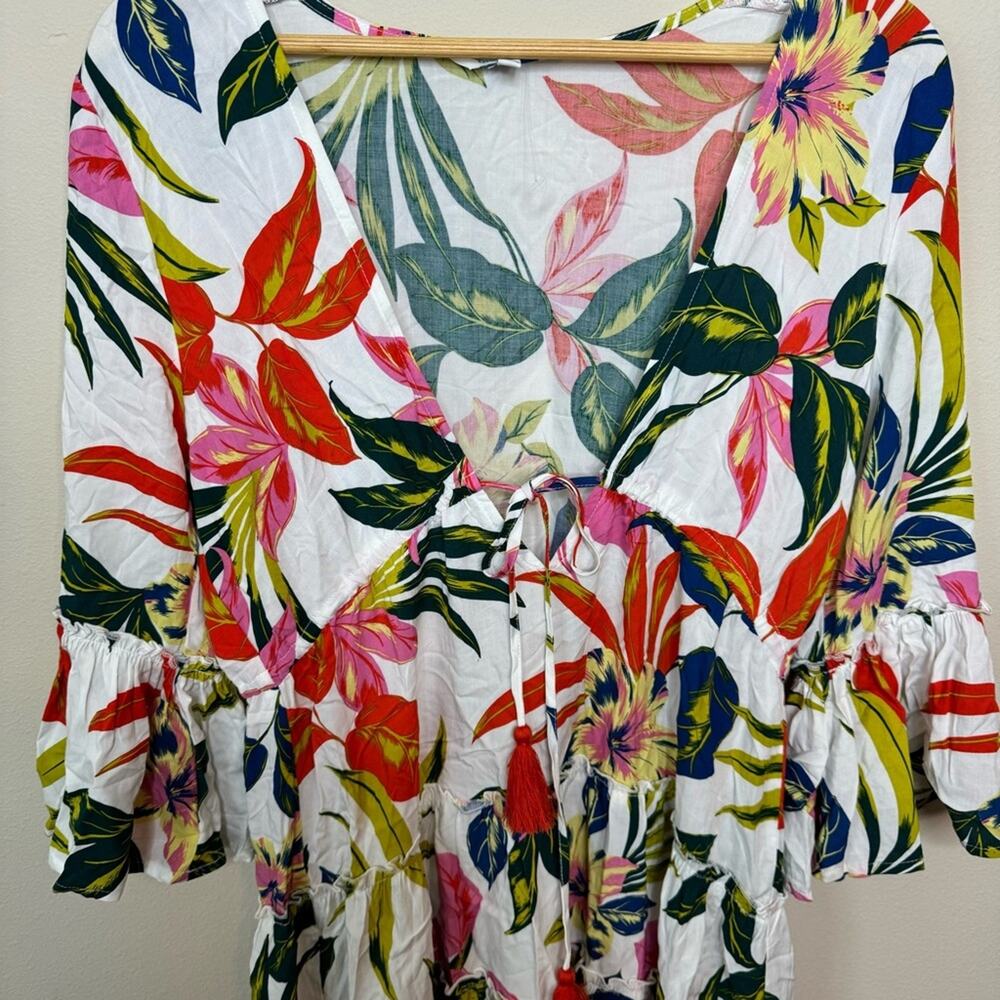 Blue Island Swim White Floral Coverup Size S - Picture 7 of 8